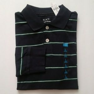 NEW TCP Long Sleeve Striped Polo Sz L 10-12